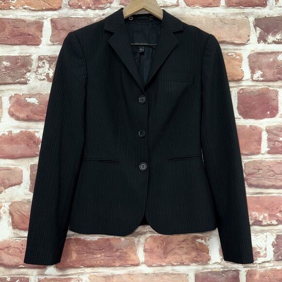 The Limited Blazer Women's 2 Black White Pinstriped Career Work Office Jacket - Picture 7 of 9